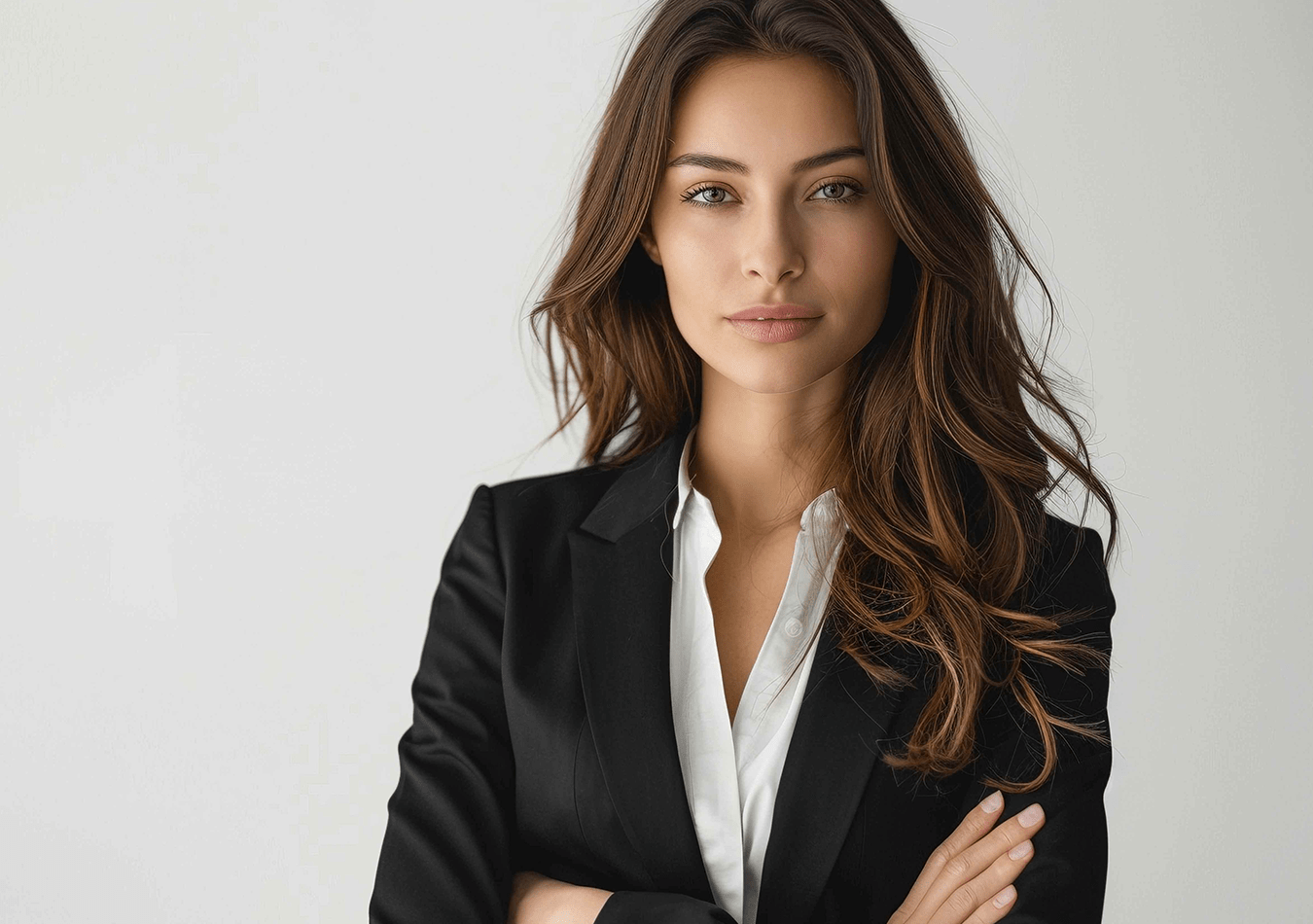 IMMAGINE DONNA CASTANA CAMICIA BIANCA GIACCA SCURA HOMEPAGE ATG-A-min